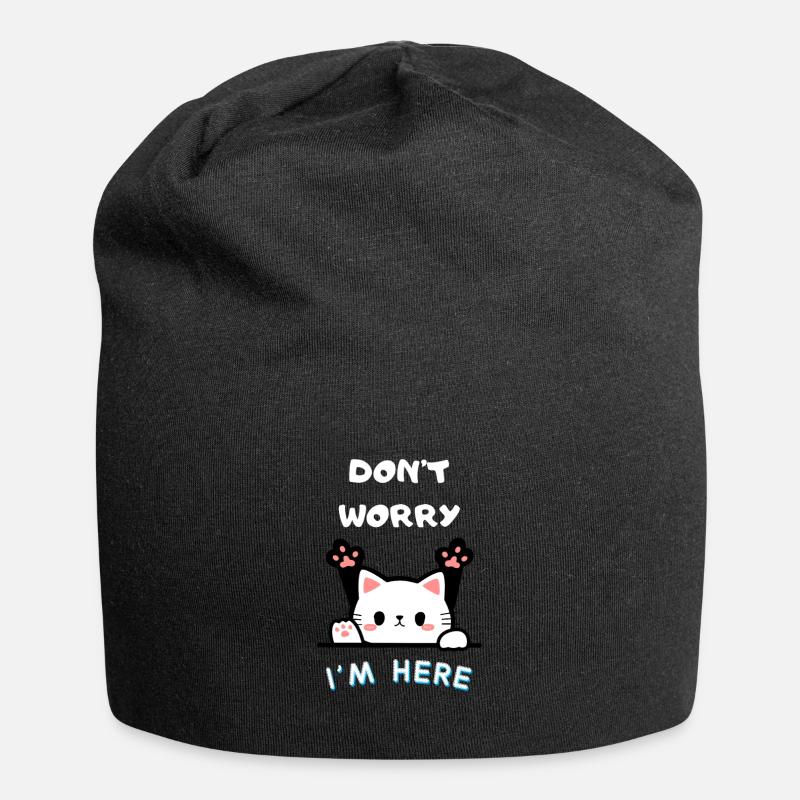 dont worry I am here - Bonnet en jersey - noir