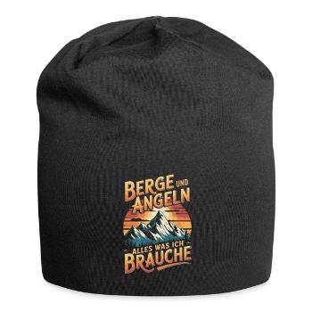 Angeln Fischen in der Natur lustiger Spruch - Jersey-Beanie - Schwarz - Vorne