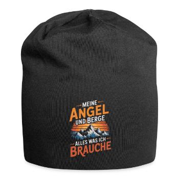 Angeln Fischen in der Natur lustiger Spruch - Jersey-Beanie - Schwarz - Vorne
