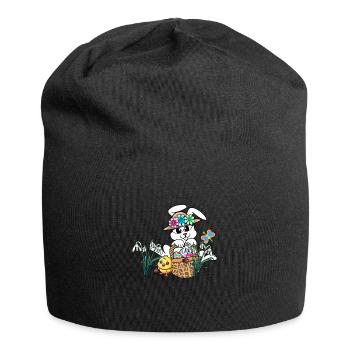 Ostern Osterhase Ostereier Kinder Osterfest Eier - Jersey-Beanie - Schwarz - Vorne