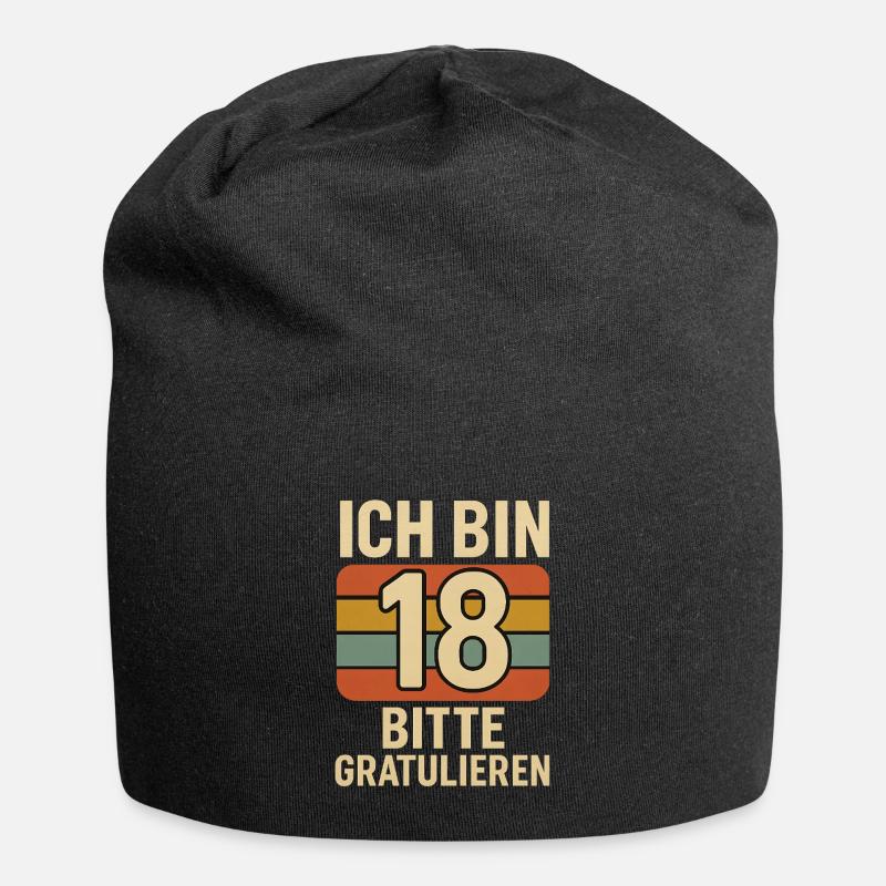 Ich bin 18 bitte gratulieren retro - Jersey-Beanie - Schwarz