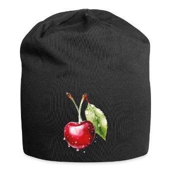 Fruity cherry with water droplets - Jersey Beanie - black - Front