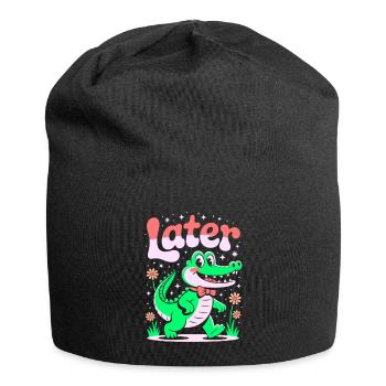 See You Later Aligator - Alligator Retro Design - Jersey Beanie - black - Front