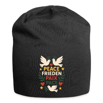 Weltfrieden Tauben - Jersey-Beanie - Schwarz - Vorne