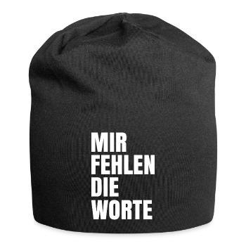 Mir fehlen die Worte - Jersey-Beanie - Schwarz - Vorne