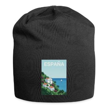 Spanische Küstenidylle - Jersey-Beanie - Schwarz - Vorne