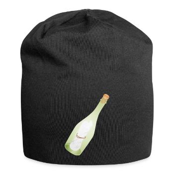 Romantische Vintage Flaschenpost mit alter Botscha - Jersey-Beanie - Schwarz - Vorne