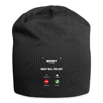 Money Is Calling – Motivations Design - Jersey Beanie - black - Front