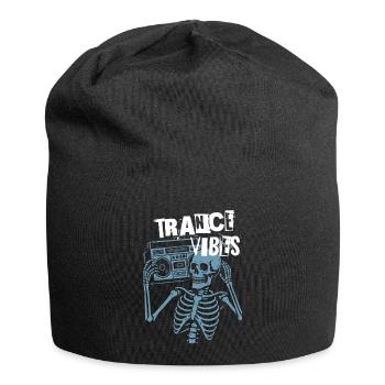 Trance Vibes Skelett-Boombox - Jersey-Beanie - Schwarz - Vorne