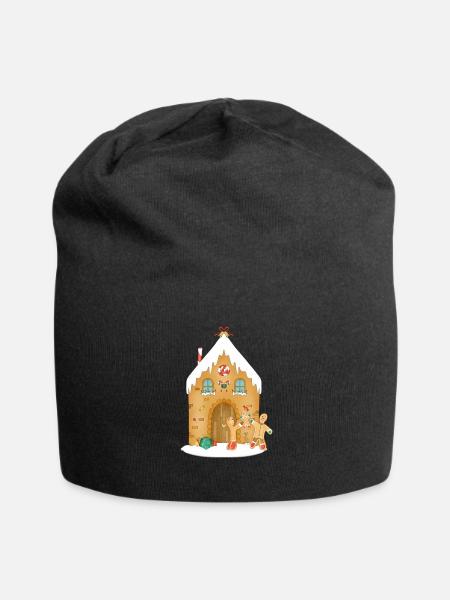 Lebkuchenfamilie - Jersey-Beanie - Schwarz