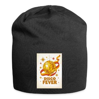 Goldene Discokugel glänzt im Glamour der 70er Jahre - Jersey-Beanie - Schwarz - Vorne