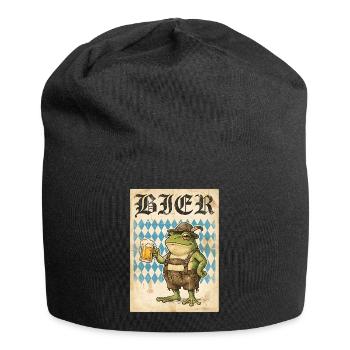 Bier Frosch In Lederhose Spaß - Jersey-Beanie - Schwarz - Vorne