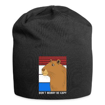 Dont Worry Be Capy Capybara - Jersey-Beanie - Schwarz - Vorne