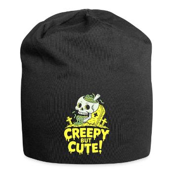 Creepy but Cute Skull Glow - Jersey Beanie - black - Front