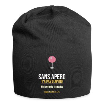 Sans Apero: Philosophie Française - Bonnet en jersey - noir - Devant