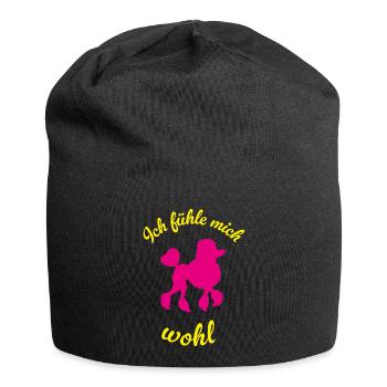 Pudel wohl Hunde Büroleben Humor Wauwau Fan Hund - Jersey-Beanie - Schwarz - Vorne