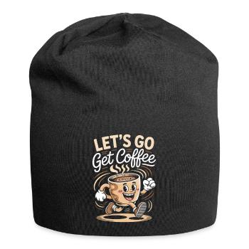 Lass uns Kaffee trinken – süß ästhetischer Koffeinliebhaber - Jersey-Beanie - Schwarz - Vorne