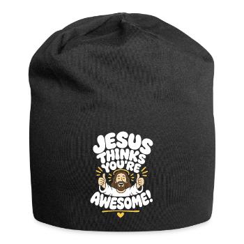 Jésus pense que tu es génial en disant - Bonnet en jersey - noir - Devant