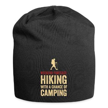 Wochenendprognose: Wandern mit Chance auf Camping - Jersey-Beanie - Schwarz - Vorne
