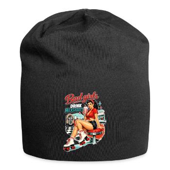 Bad Girls boivent des milkshakes – Pin-up de diner des années 50 - Bonnet en jersey - noir - Devant