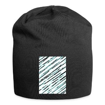 Diagonal turquoise texture - Jersey Beanie - black - Front