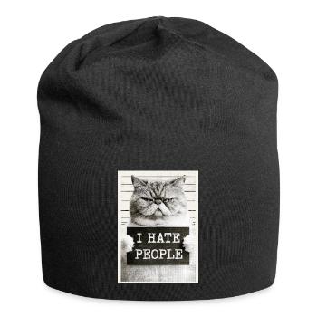 GrimmigerKater JE DÉTESTE LES GENS - Bonnet en jersey - noir - Devant