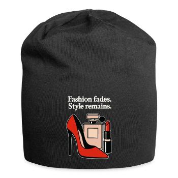 Fashion fades. Style remains. - Elegant High Heel  - Jersey-Beanie - Schwarz - Vorne