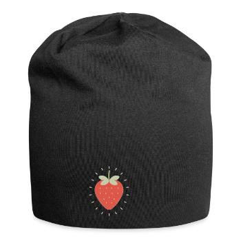 Radiant Strawberry Illustration - Jersey Beanie - black - Front