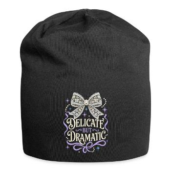 Delicate But Dramatic Bow - Jersey Beanie - black - Front