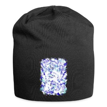Blue Turquoise Tie-Dye Pattern - Jersey Beanie - black - Front