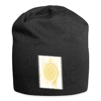 Yellow Spiral Solar Circle - Jersey Beanie - black - Front