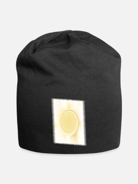 Gelbe Spirale Sonnenkreis - Jersey-Beanie - Schwarz