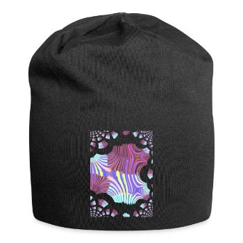 Psychedelic Neon Spiral - Jersey Beanie - black - Front