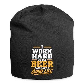 Motif de bière de jardin de bière Design de bière - Bonnet en jersey - noir - Devant