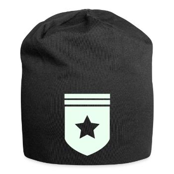 Abzeichen Stern - Jersey-Beanie - Schwarz - Vorne