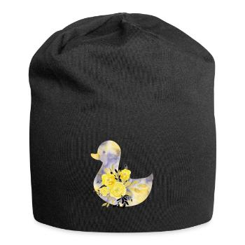 Floral ducky - Jersey Beanie - black - Front