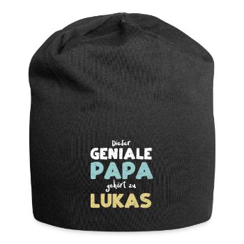 Dieser Geniale Papa Gehört Zu Lukas - Jersey-Beanie - Schwarz - Vorne