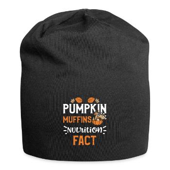 Pumpkin Muffins Nutrition Fact - Jersey Beanie - black - Front