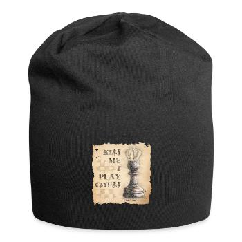 Embrasse-moi, je joue aux échecs. Roi / Dame des pions. - Bonnet en jersey - noir - Devant