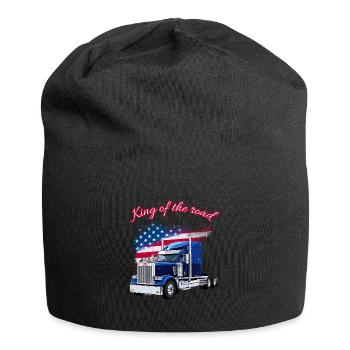 US LKW Amerika mit Flagge -King of the road - Jersey-Beanie - Schwarz - Vorne