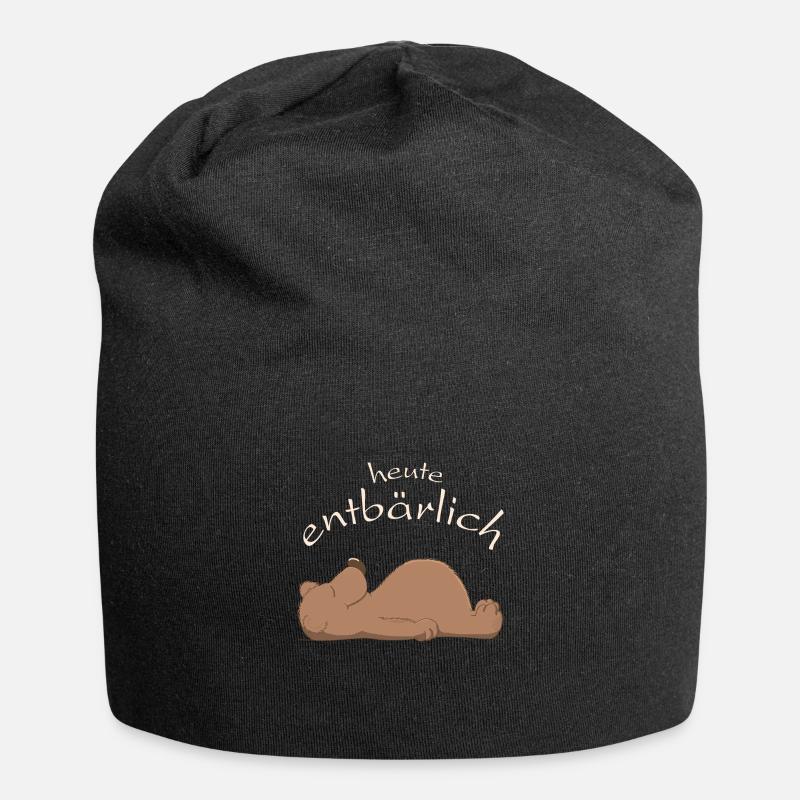 flauschiger, knuffiger Bär - Jersey-Beanie - Schwarz