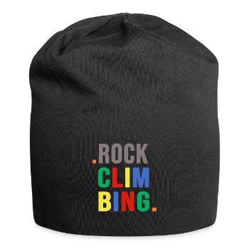 Alpinist Bergsteiger Felsklettern Kletterseil Fels - Jersey-Beanie - Schwarz - Vorne