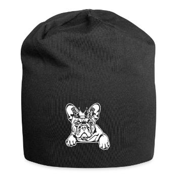 Französische Bulldogge Krone Hund Hunde Wilsigns - Jersey-Beanie - Schwarz - Vorne