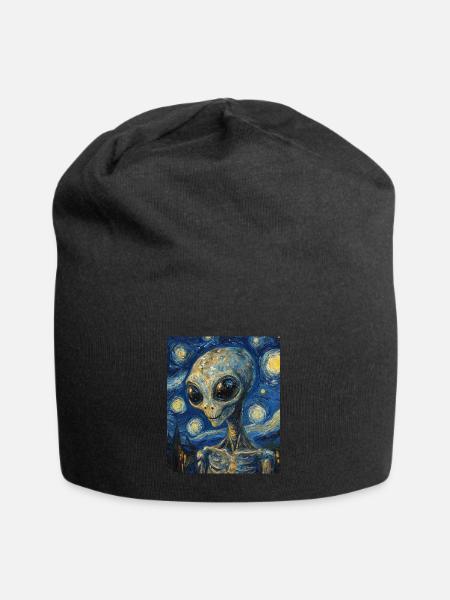 Alien starry night van gogh style - Jersey-Beanie - Schwarz