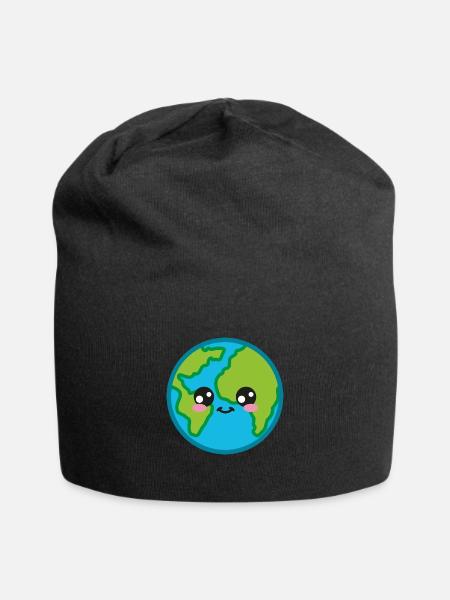 Welt Kawaii Süß - Jersey-Beanie - Schwarz