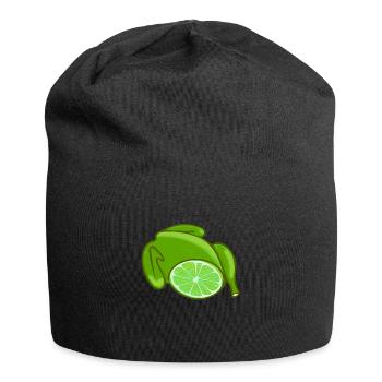 poulet, poulet, citron vert, poulet au citron, bande dessinée - Bonnet en jersey - noir - Devant