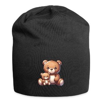 Famille d’ours mignons - Bonnet en jersey - noir - Devant