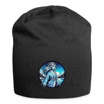 Fée d’hiver dans un paysage enneigé avec des cristaux de glace - Bonnet en jersey - noir - Devant