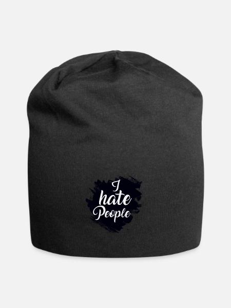 I hate people - Jersey-Beanie - Schwarz