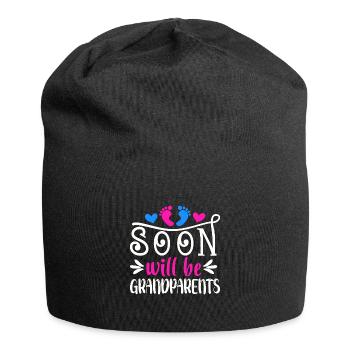 Bald werden wir Oma und Opa, Wir werden Großeltern - Jersey-Beanie - Schwarz - Vorne